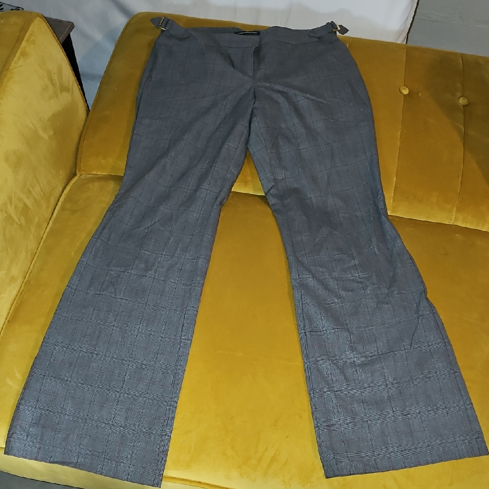 Express Gray and Red Plaid Trousers